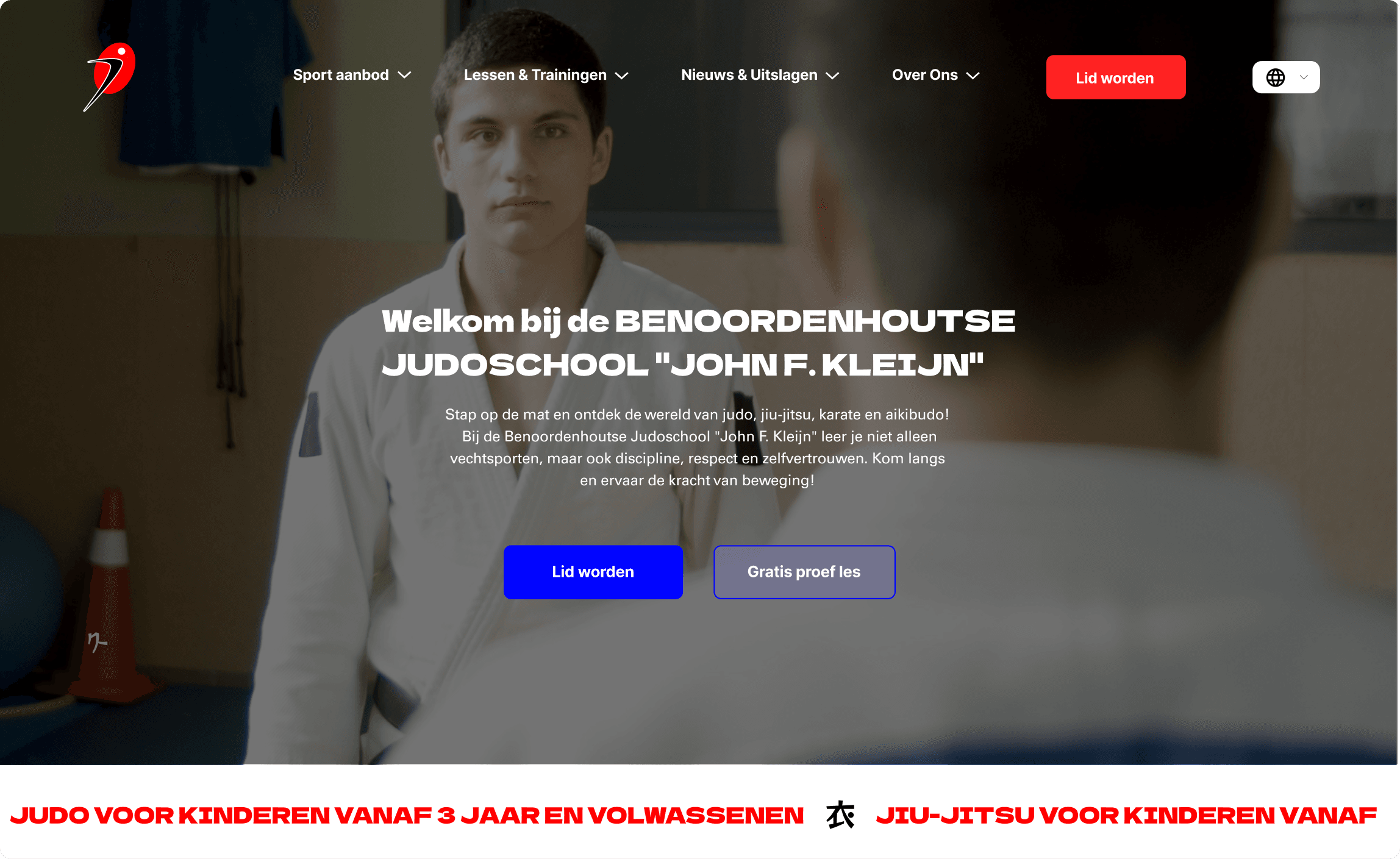 Website voor judovereniging — project visuals